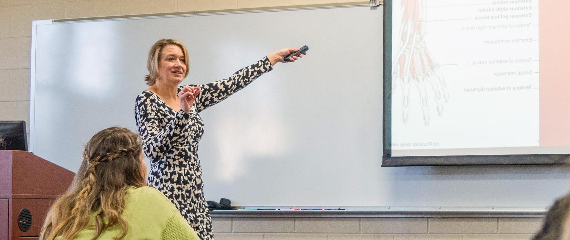 professor teaching biology class